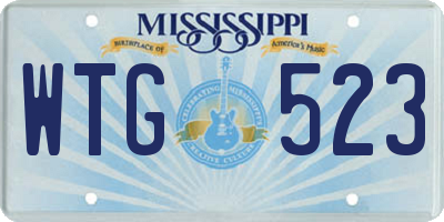 MS license plate WTG523