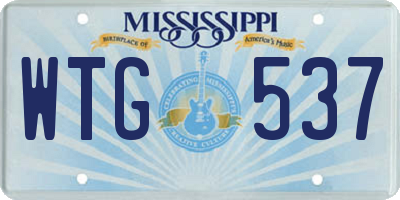 MS license plate WTG537