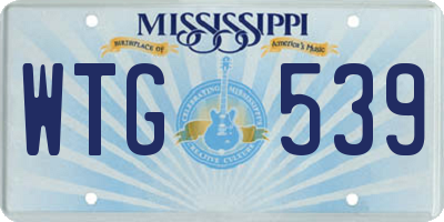 MS license plate WTG539