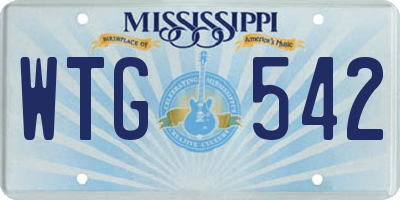 MS license plate WTG542