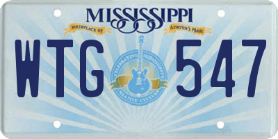 MS license plate WTG547