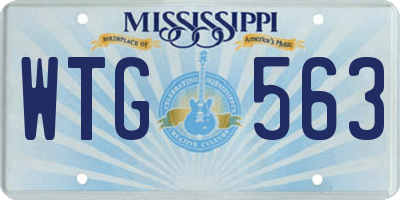 MS license plate WTG563