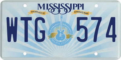 MS license plate WTG574