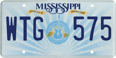 MS license plate WTG575