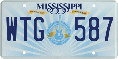 MS license plate WTG587