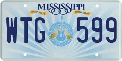 MS license plate WTG599