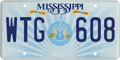 MS license plate WTG608