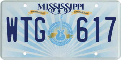 MS license plate WTG617