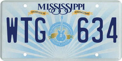 MS license plate WTG634