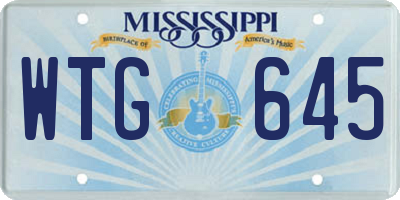 MS license plate WTG645