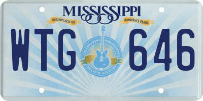 MS license plate WTG646
