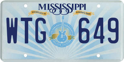 MS license plate WTG649