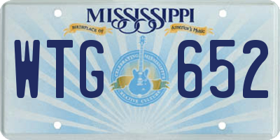 MS license plate WTG652
