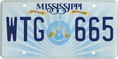 MS license plate WTG665