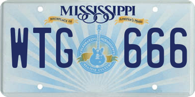 MS license plate WTG666
