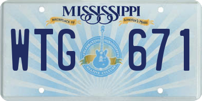 MS license plate WTG671