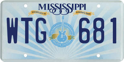 MS license plate WTG681