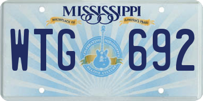 MS license plate WTG692