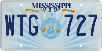 MS license plate WTG727