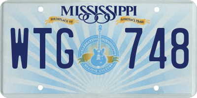 MS license plate WTG748
