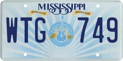MS license plate WTG749