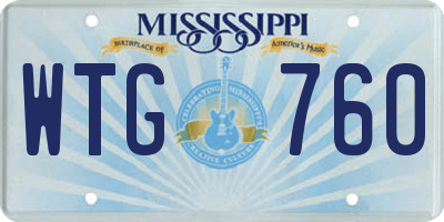 MS license plate WTG760