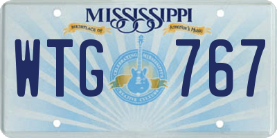 MS license plate WTG767