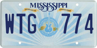MS license plate WTG774