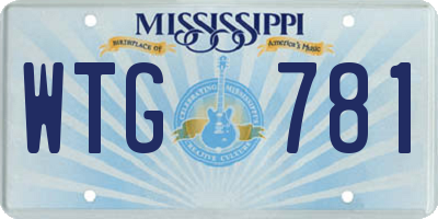 MS license plate WTG781