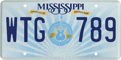 MS license plate WTG789