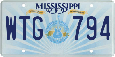 MS license plate WTG794