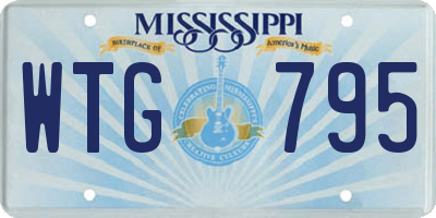 MS license plate WTG795