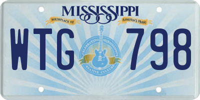 MS license plate WTG798