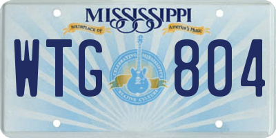 MS license plate WTG804