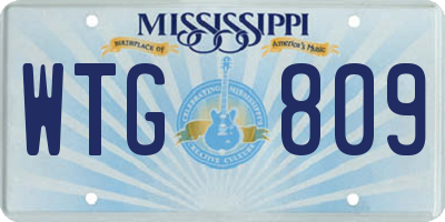 MS license plate WTG809