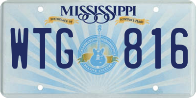 MS license plate WTG816