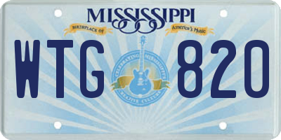 MS license plate WTG820