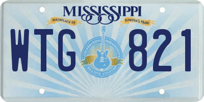 MS license plate WTG821