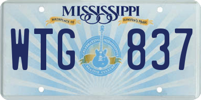 MS license plate WTG837