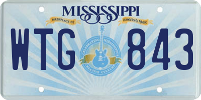 MS license plate WTG843