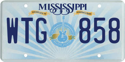 MS license plate WTG858