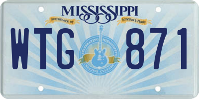 MS license plate WTG871