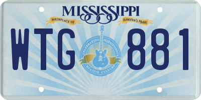 MS license plate WTG881