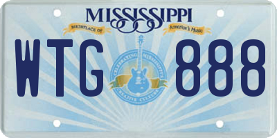 MS license plate WTG888