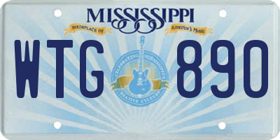 MS license plate WTG890