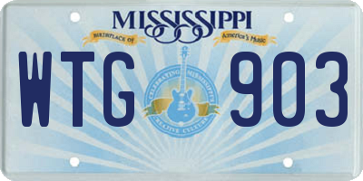 MS license plate WTG903
