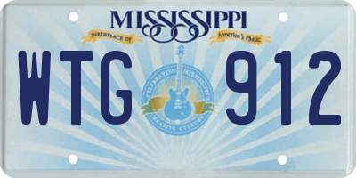 MS license plate WTG912