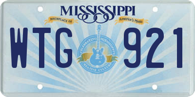 MS license plate WTG921