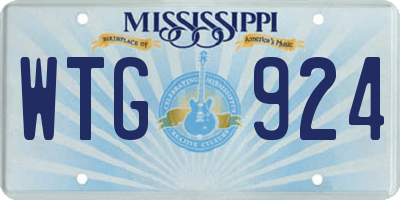 MS license plate WTG924