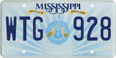 MS license plate WTG928